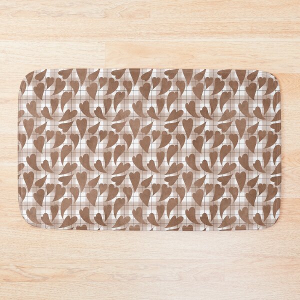 Item preview, Mocha Mousse Hearts on Gingham  designed and sold by AnnikaisDrawing.