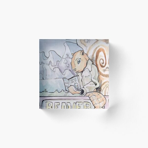 Beaver...Reading Acrylic Block