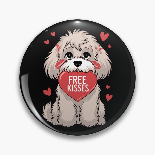 Item preview, Cute Cavapoo Dog Valentines Day Heart Free Kisses designed and sold by FurryHavenPH.