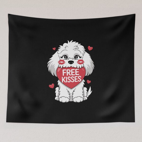Item preview, Cute Cockapoo Dog Valentines Day Heart Free Kisses designed and sold by FurryHavenPH.