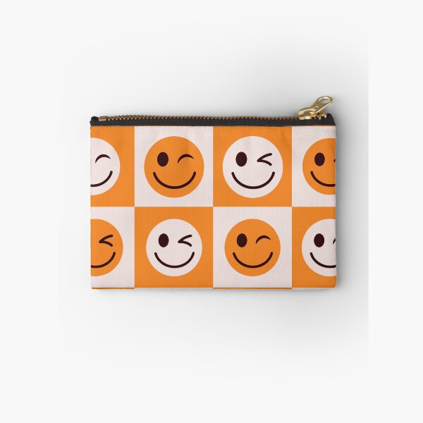 Item preview, Checkered Winking Face on Orange and White Checkerboards  designed and sold by Yasminepatterns .