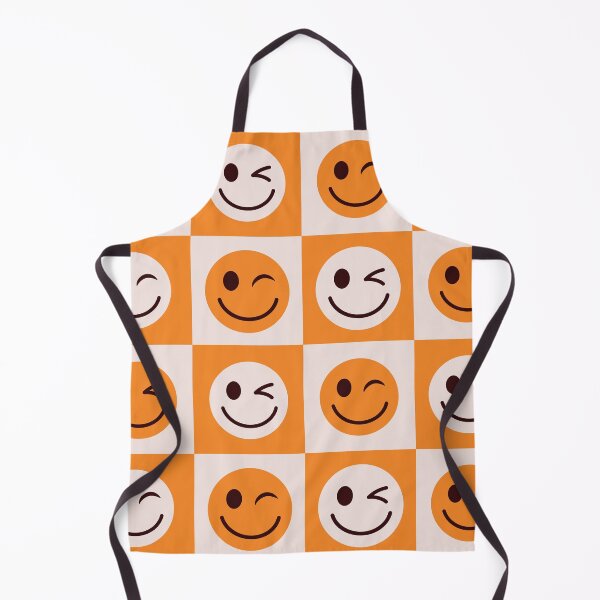 Item preview, Checkered Winking Face on Orange and White Checkerboards designed and sold by Yasminepatterns .