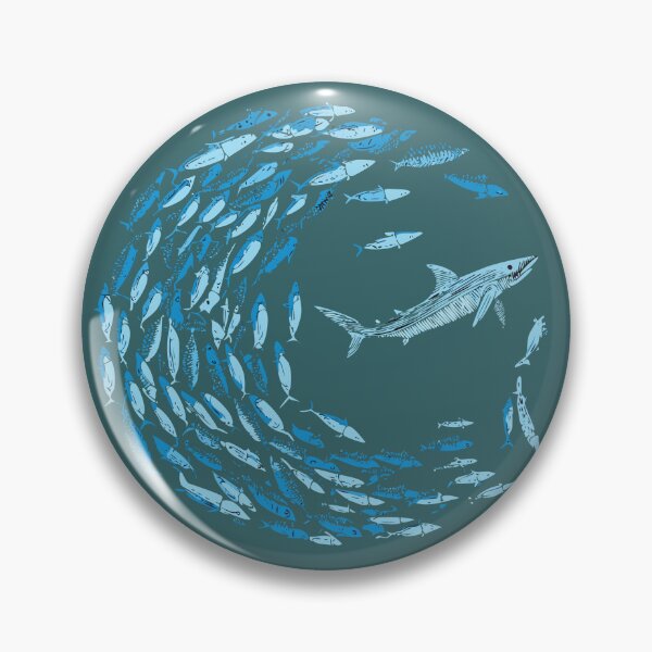 Item preview, school of fish and shark designed and sold by ericrautenbach.