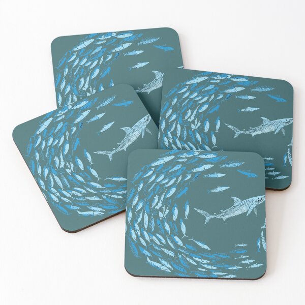 Item preview, school of fish and shark designed and sold by ericrautenbach.