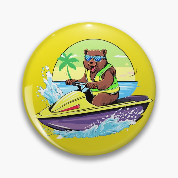 Item preview, neon bear on a jetski designed and sold by ericrautenbach.