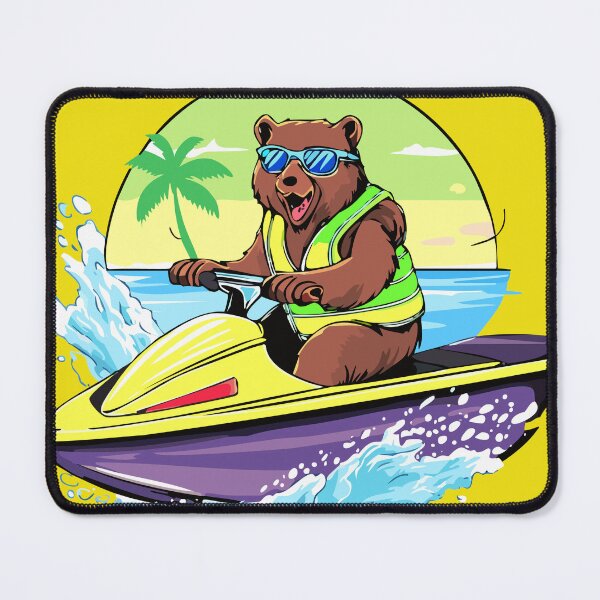 Item preview, neon bear on a jetski designed and sold by ericrautenbach.