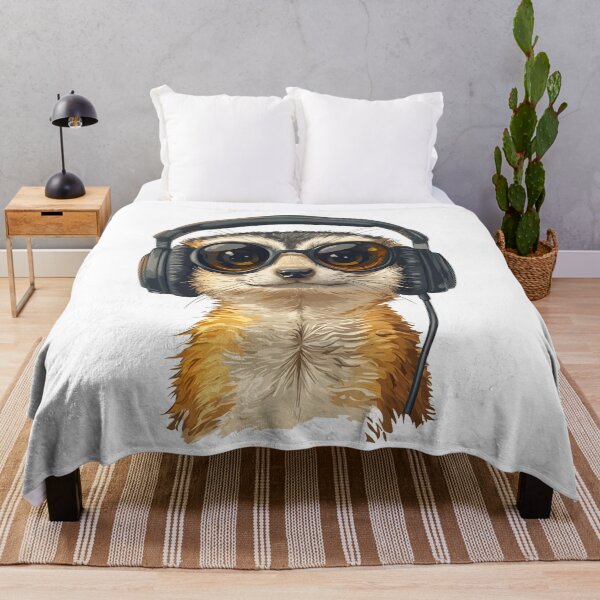 Item preview, Meerkat with headphones designed and sold by DerSenat.