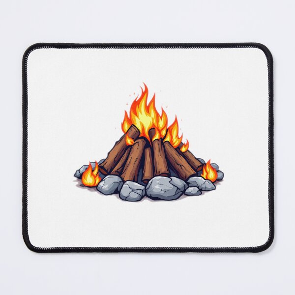 Item preview, A vibrant campfire. It's built atop a bed of grayish-white stones, with logs arranged in a pyramid-like structure. designed and sold by artumbre.
