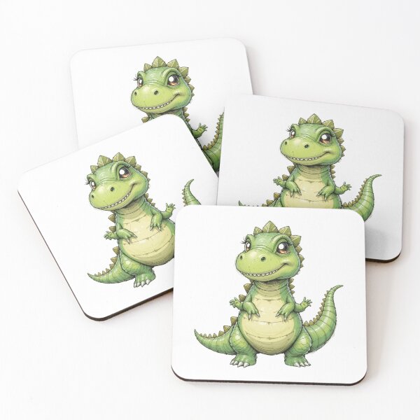 Item preview, Whimsical Green Dinosaur – Funny Hand-Drawn Art  designed and sold by RelaxMusic.