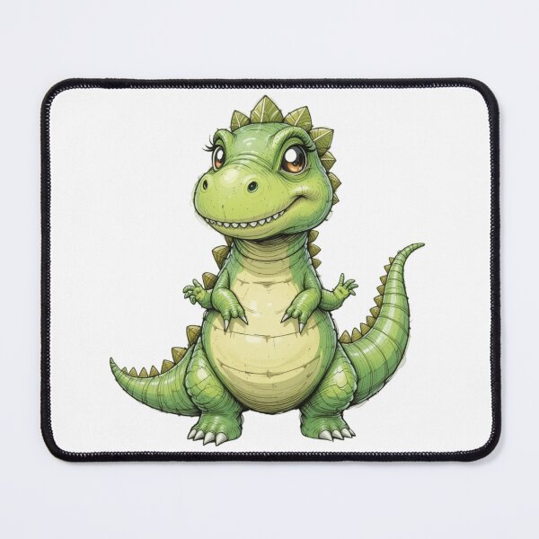 Item preview, Whimsical Green Dinosaur – Funny Hand-Drawn Art designed and sold by RelaxMusic.