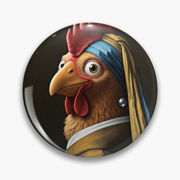 Artikelvorschau, Das Huhn mit dem Perlenohrring entworfen und verkauft von AnTartstudios.