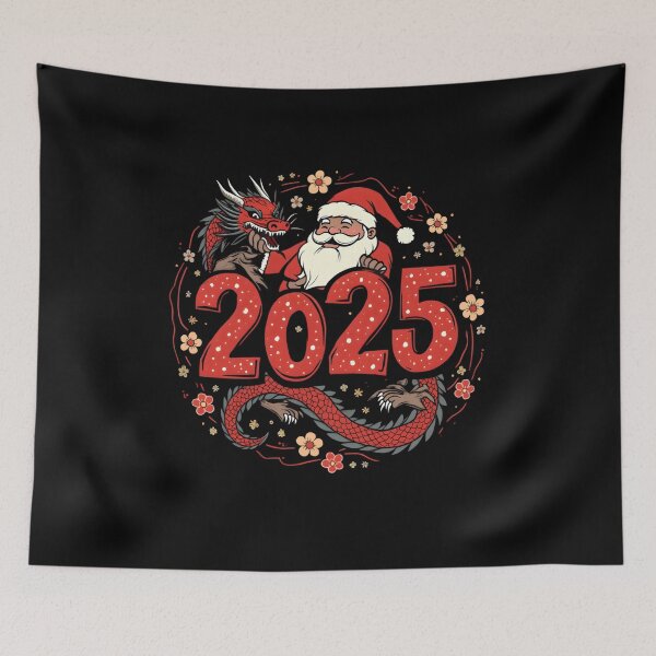 Item preview, 2025 New Year Artwork: Santa Claus with Japanese Dragon designed and sold by Nihonify.