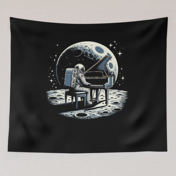 Item preview, Playing Keyboard Piano Player Astronaut Art Space Fans Music designed and sold by Dressed For  Duty.