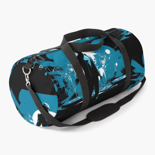 Item preview, Djovan - Urban DJ Silhouette on Neon Blue Background designed and sold by djovan.