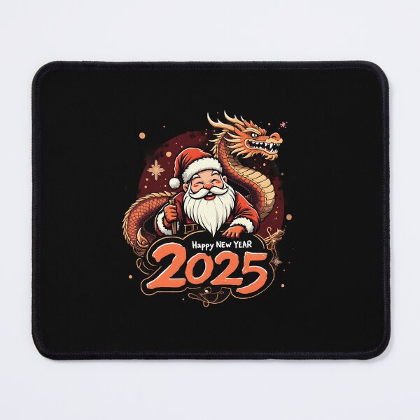 Item preview, Happy New Year 2025: Santa Claus with Golden Dragon Illustration designed and sold by Nihonify.