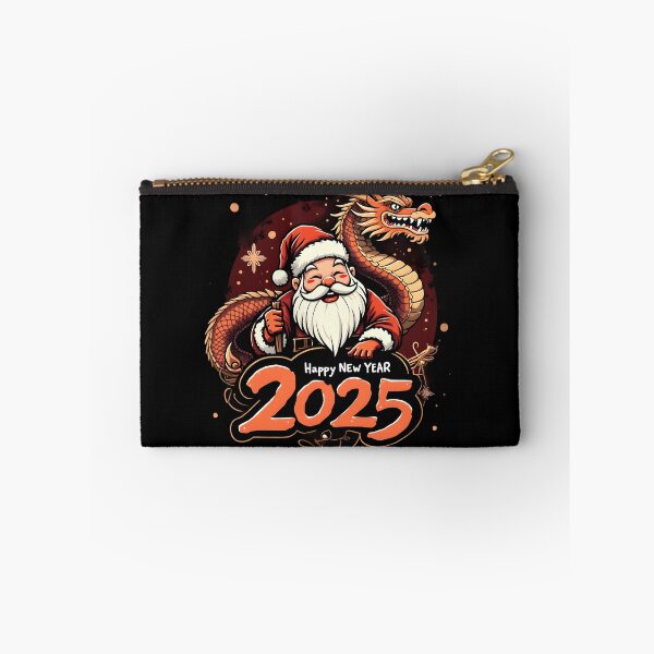 Item preview, Happy New Year 2025: Santa Claus with Golden Dragon Illustration designed and sold by Nihonify.