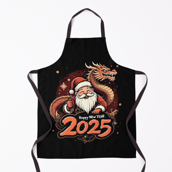 Item preview, Happy New Year 2025: Santa Claus with Golden Dragon Illustration designed and sold by Nihonify.