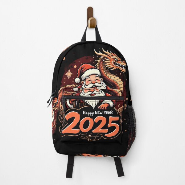 Item preview, Happy New Year 2025: Santa Claus with Golden Dragon Illustration designed and sold by Nihonify.