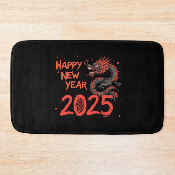 Item preview, Happy New Year 2025: Red and Black Dragon Illustration designed and sold by Nihonify.