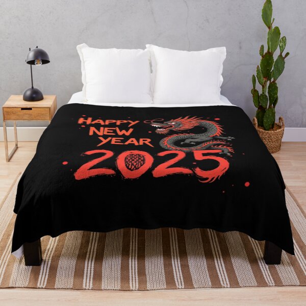 Item preview, Happy New Year 2025: Red and Black Dragon Illustration designed and sold by Nihonify.