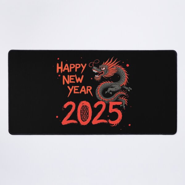 Item preview, Happy New Year 2025: Red and Black Dragon Illustration designed and sold by Nihonify.