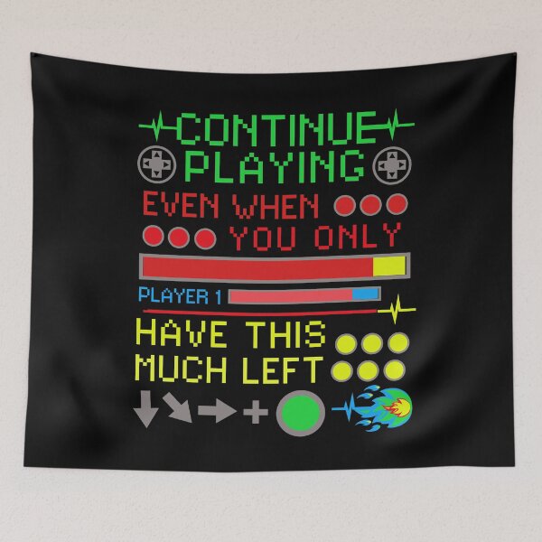 Item preview, CONTINUE PLAYING - RETRO FIGHTING GAME POWER designed and sold by FREEKNSTEIN.