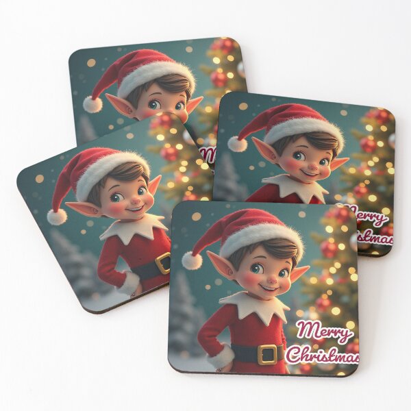 Item preview, Christmas red elf on the background of a Christmas tree. designed and sold by ChernivtsiSkoda.