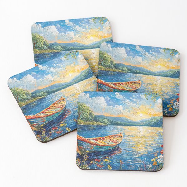 Item preview, Vibrant Boat on Lake designed and sold by daila70.
