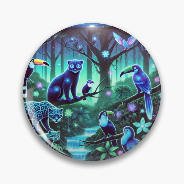 Item preview, The Enchanted Bioluminescent Rainforest: A Neon Jungle Awakens designed and sold by Meta2Physical.