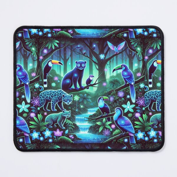 Item preview, The Enchanted Bioluminescent Rainforest: A Neon Jungle Awakens designed and sold by Meta2Physical.