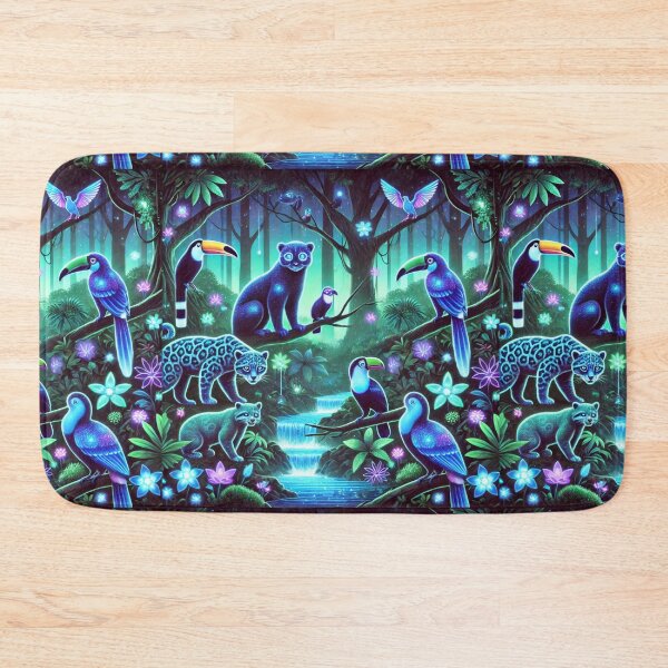 Item preview, The Enchanted Bioluminescent Rainforest: A Neon Jungle Awakens designed and sold by Meta2Physical.