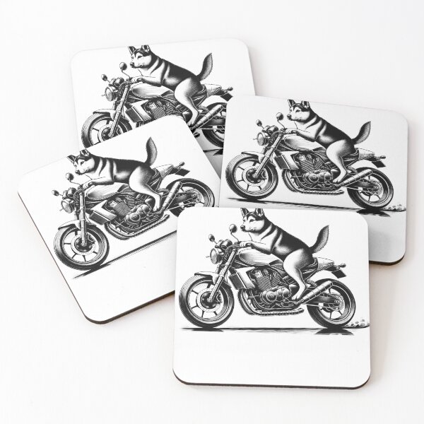 Item preview, Cool Carolina Dog Riding a Motorcycle Biker Dog Lover designed and sold by Kimberley King Art  King Art.