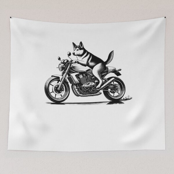 Item preview, Cool Carolina Dog Riding a Motorcycle Biker Dog Lover designed and sold by Kimberley King Art  King Art.