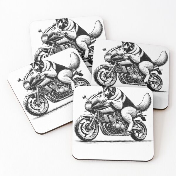Item preview, Genial perro pastor de Asia central conduciendo una motocicleta Amante de los perros y motociclistas designed and sold by Kimberley King Art King Art.