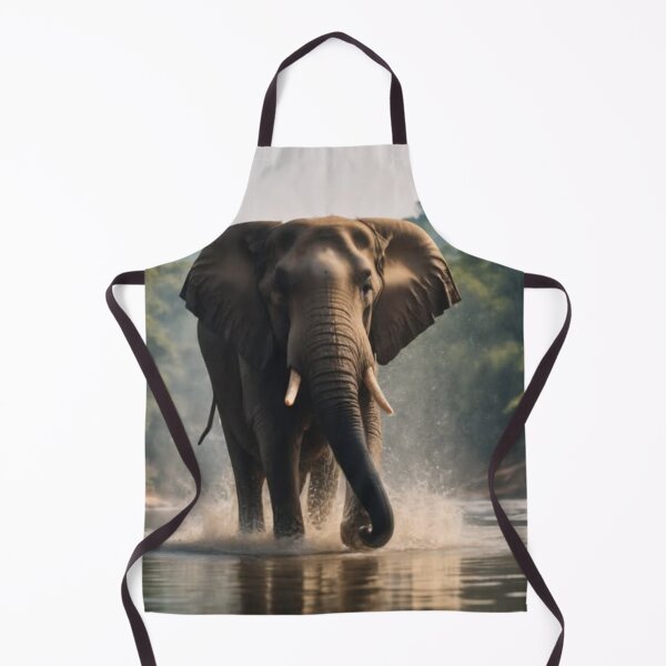 Item preview, Majestic Elephant Playing Joyfully in Water - Nature's Wonder designed and sold by DigiPKSahaMax.