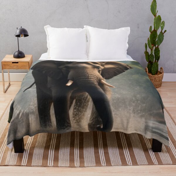 Item preview, Majestic Elephant Playing Joyfully in Water - Nature's Wonder designed and sold by DigiPKSahaMax.