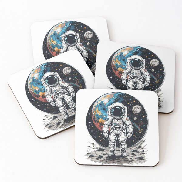 Aperçu de l'œuvre Futuristic Astronaut Design for T-Shirts and Stickers - Unique and Colorful Space Illustration" créée et vendue par PrintFusion57.