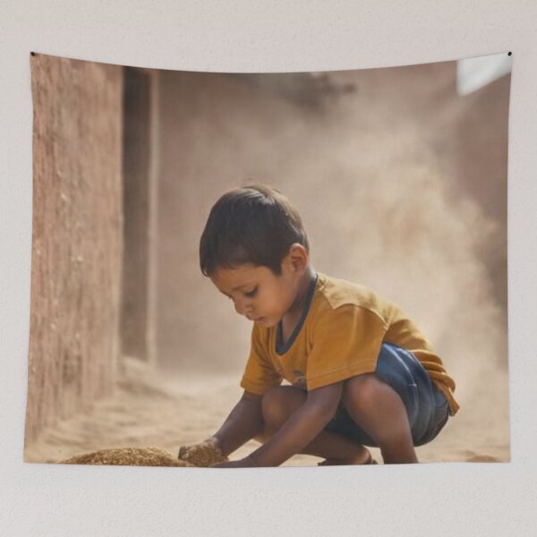 Item preview, Little Boy Finds Joy in Simplicity designed and sold by DigiPKSahaMax.