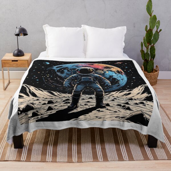 Artikelvorschau, „Minimalistisches Astronauten-Design für T-Shirts und Aufkleber – Retro-futuristische Weltraumillustration“ entworfen und verkauft von PrintFusion57.