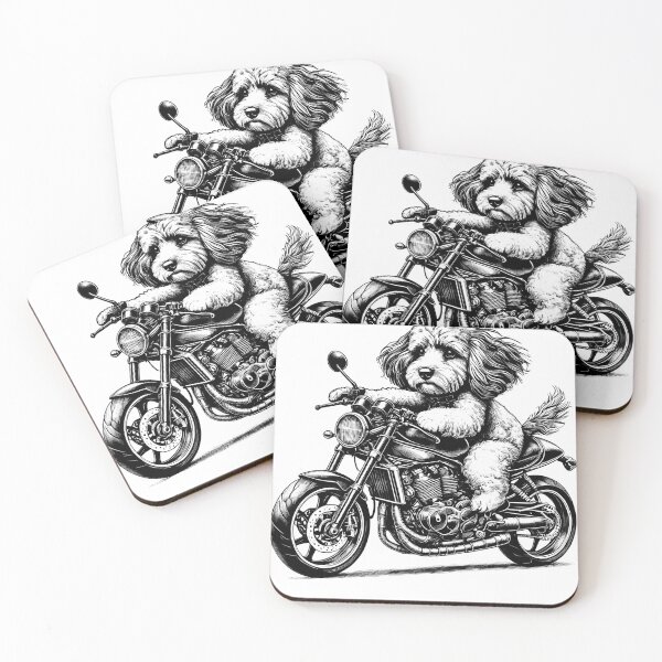 Item preview, Cool Cockapoo Riding a Motorcycle Biker Dog Lover designed and sold by Kimberley King Art  King Art.