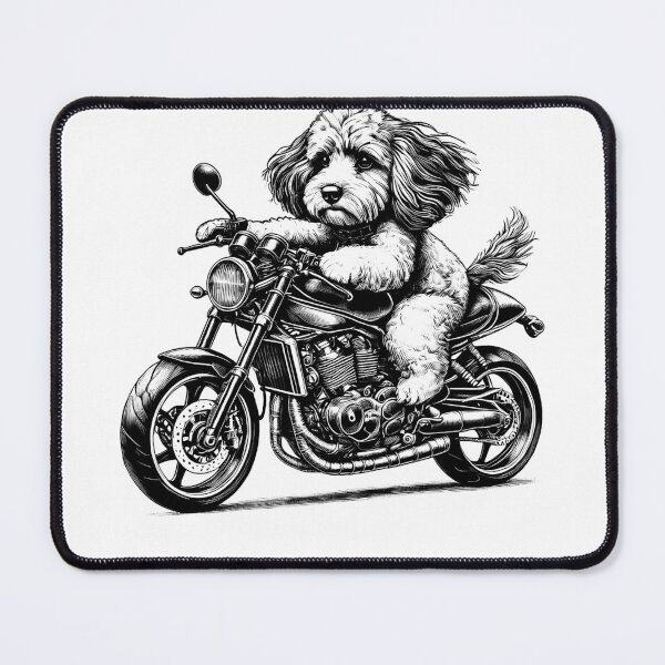 Item preview, Cool Cockapoo Riding a Motorcycle Biker Dog Lover designed and sold by Kimberley King Art King Art.