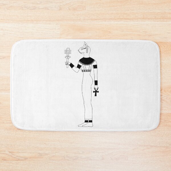 Item preview, Bastet Ancient Egyptian Goddess of Cats Black and White designed and sold by Katherine Edwards Art.