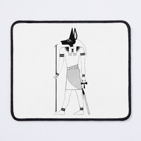 Item preview, Anubis Ancient Egyptian God Black and White designed and sold by Katherine Edwards Art.