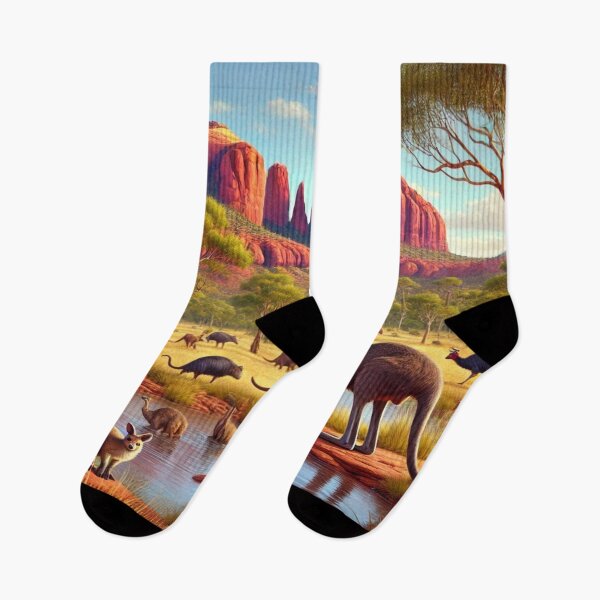 Item preview, Outback Scenery with Emus and Dingoes Reloaded Premium Trendy Best Gift designed and sold by Imaginarium of Chaos falcon88 .