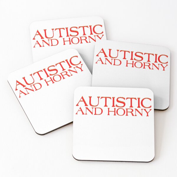 Item preview, Funny Autistic and Horny Flame Burning Text Spellout  designed and sold by Dantage.