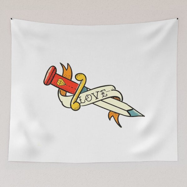 Item preview, Old school dagger tattoo designed and sold by emanscorfna.