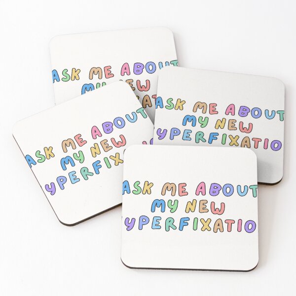 Item preview, Ask me about my new hyperfixation | ADHD colourful text design designed and sold by NeurodiverseTea.