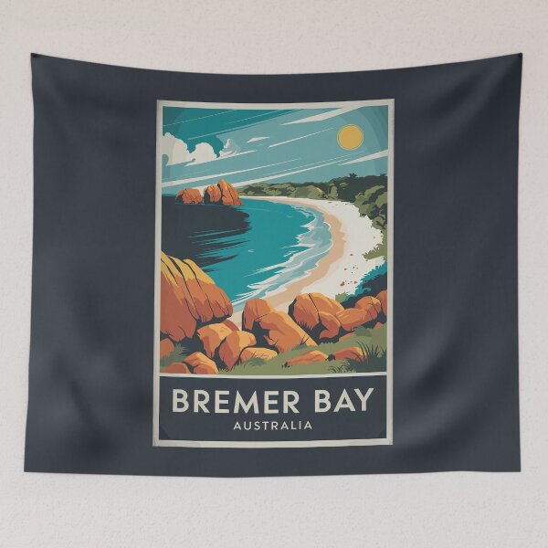 Item preview, Bremer Bay Australia Illustration Travel Art Vintage designed and sold by KrisSidDesigns.