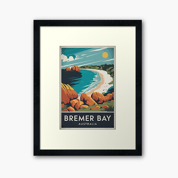 Item preview, Bremer Bay Australia Illustration Travel Art Vintage designed and sold by KrisSidDesigns.