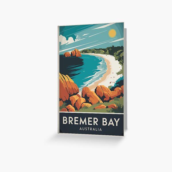 Item preview, Bremer Bay Australia Illustration Travel Art Vintage designed and sold by KrisSidDesigns.